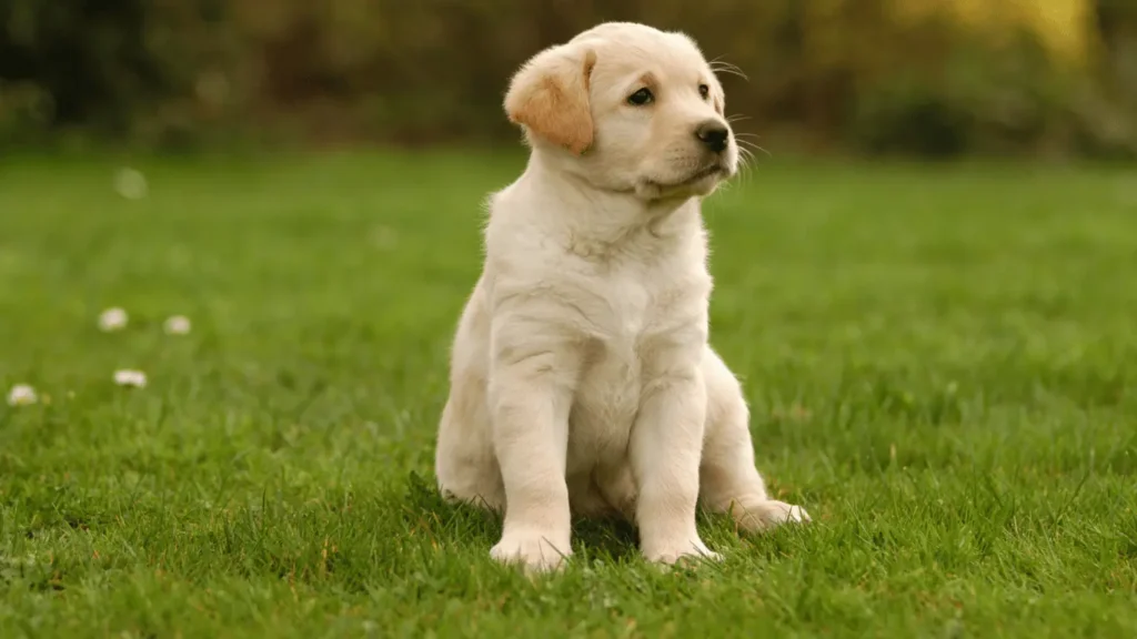 Golden Retriever Green Puppy